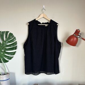 NWT Loft Plus Sleeveless Velvet Dot Semi-sheer Top